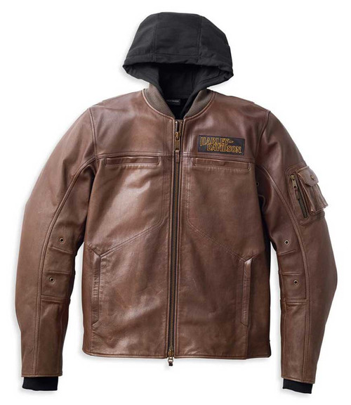 Harley-Davidson ブラウンレザーライダースジャケット Harley Davidson Victory Lane Heavyweight Leather Jacket Brown