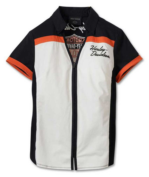 Harley-Davidson® Women's Elemental Zip Front Short Sleeve Shirt