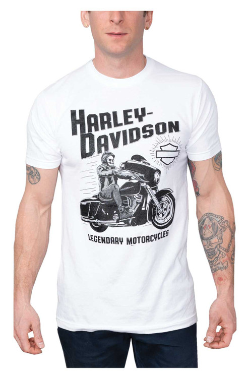 Harley-Davidson® Men's Skull Biker Short Sleeve Cotton Crew-Neck T