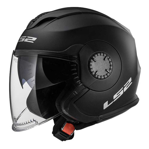 LS2 Helmets Verso Rave Open Face Motorcycle Helmet - Gloss Black/White Glow  - Wisconsin Harley-Davidson