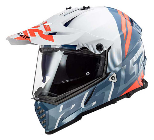 LS2 Helmets Blaze Sprint Adventure Motorcycle Helmet, White/Red
