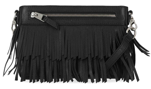 Women's Festival Fringe Hip Bag Black