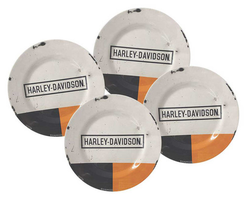 Harley-Davidson® Retro Block Plate Set, Includes Four Melamine