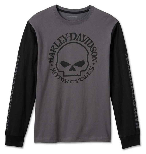 Harley-Davidson® Men's Willie G Skull Long Sleeve Colorblocked 