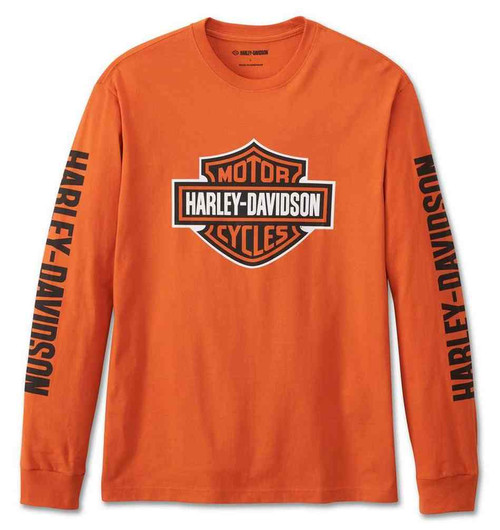 Harley-Davidson® Men's Bar & Shield Long Sleeve Shirt - Vintage Orange  99082-24VM