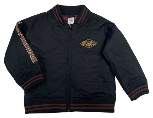 Harley-Davidson® Boys' 120th Anniversary Logo Cotton Bomber Jacket - Black