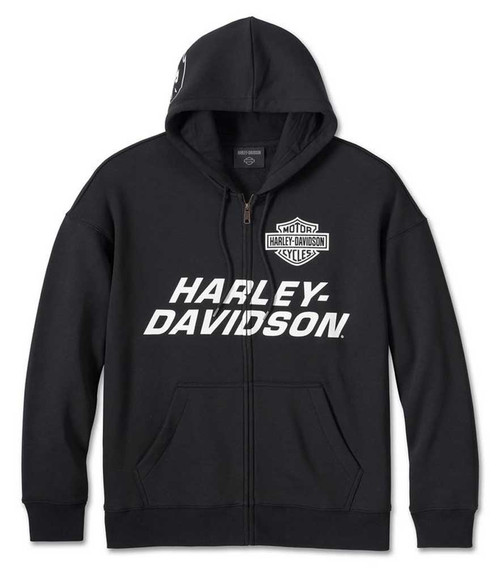 Harley-Davidson® Men's Screamin' Eagle Logo Zip-Up Hoodie - Black