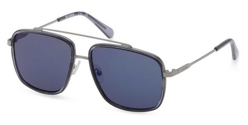 Harley-Davidson® Men's Square Aviator Metal Sunglasses, Shiny Gray ...