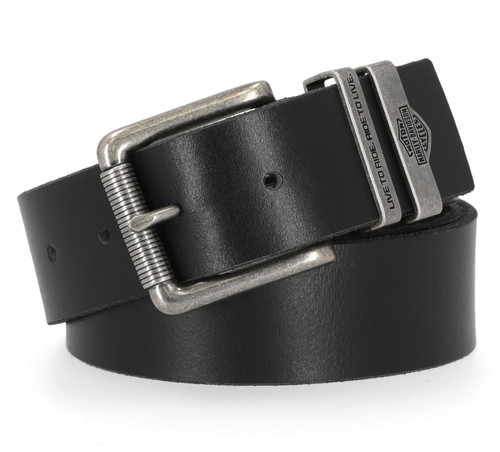 Harley-Davidson® Men's Metal Keeper H-D Logo Genuine Leather Belt