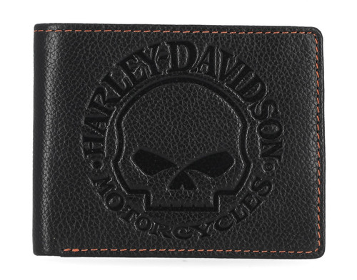 小物 Harley-Davidson Wallet 95' Harley-Davidson Men's Embossed Eagle Billfold Chain RFID