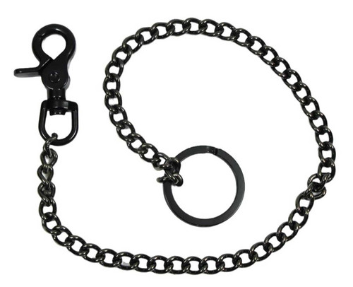 Mascorro 18 inch Gun Metal Wallet Chain w/ Claw Hook & Key Ring