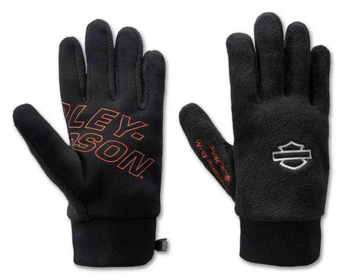 Harley-Davidson® Men's Combustion Windproof Fleece Gloves - Black