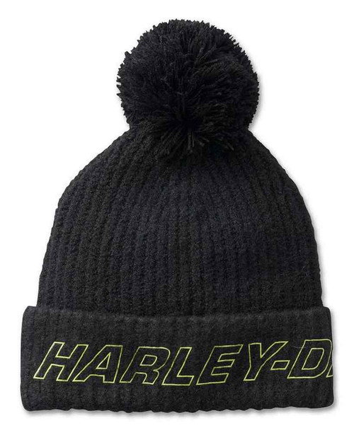 Harley-Davidson® Women's HDMC Pom Pom Knit Beanie Cap