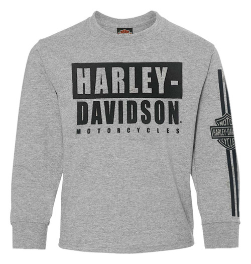 Harley-Davidson Little Boys' French Terry Toddler Zip-Up Hoodie - Black