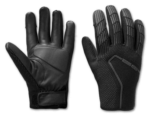 Harley-Davidson® Men's Dyna Knit Full-Finger Riding Gloves, Black