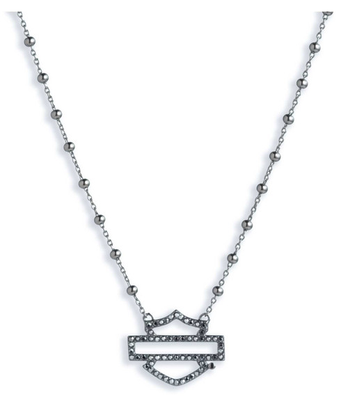 Harley-Davidson® Women's 16 in. Bar & Shield Logo Beaded Chain