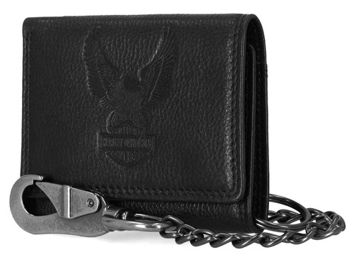 Harley-Davidson® Men's Embossed Eagle Tri-Fold Snap Chain RFID