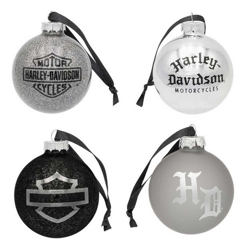 Harley-Davidson® Glass Ball Holiday Christmas Tree Ornaments Set