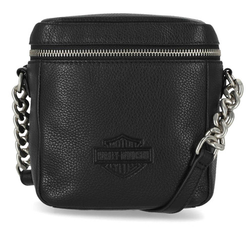 Harley-Davidson ブラックレザーショルダーバッグ Harley-Davidson® Women's Bar & Shield Logo Leather Crossbody
