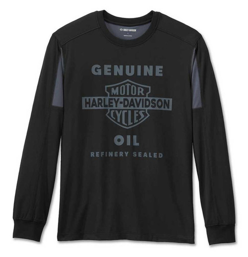 Harley-Davidson® Men's TECH Mesh B&S Long Sleeve Shirt, Black