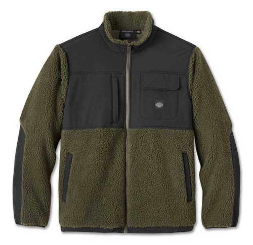 Harley-Davidson® Men's Sherpa Full Zip Casual Jacket - Green 96110