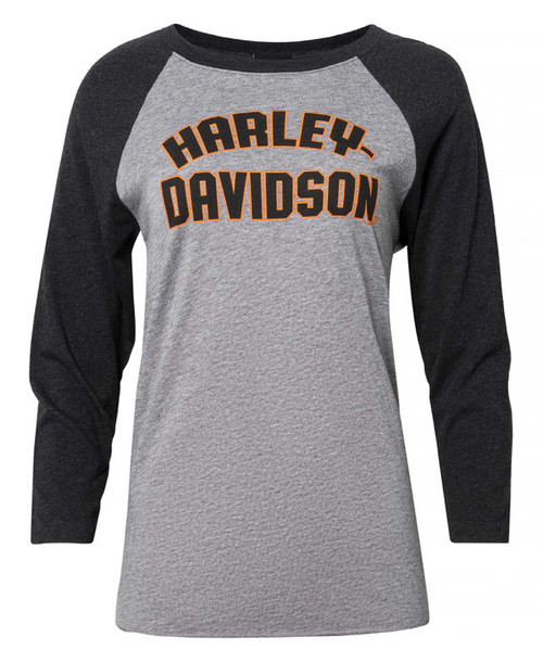 Harley-Davidson® Women's Jersey 3/4-Sleeve Raglan T-Shirt, Black