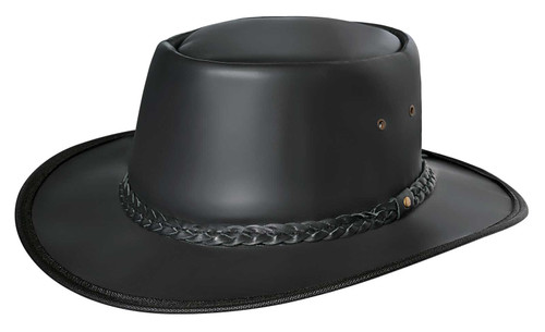 1514 Premium Black Leather Cowboy Hat- Western Style, Genuine Leather Cowboy Hat Western Style Genuine Premium Leather  main image 2