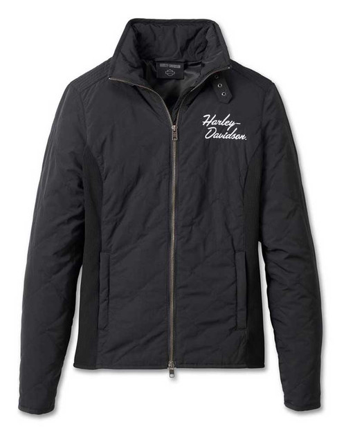 Harley-Davidson MA-1ジャケット 黒 刺繍 キルティング Harley-Davidson® Women's Milwaukee Quilted Casual Jacket, Black