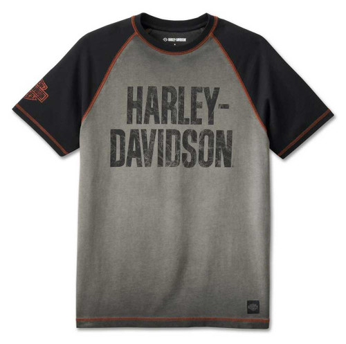 Harley-Davidson® Men's Iron Bar Short Sleeve Raglan Colorblock Tee