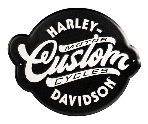 Harley-Davidson® Embossed Custom Motorcycle Logo Metal Sign, Black