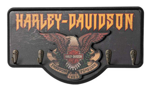 Harley-Davidson® Distressed Hard Rock Eagle Graphic Wooden Key