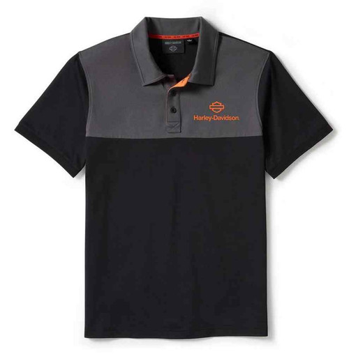 Harley-Davidson® Men's H-D Tech Coolmax Short Sleeve Polo, Black