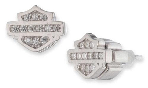 Harley-Davidson® Women's 8mm Bling Bar & Shield Stud