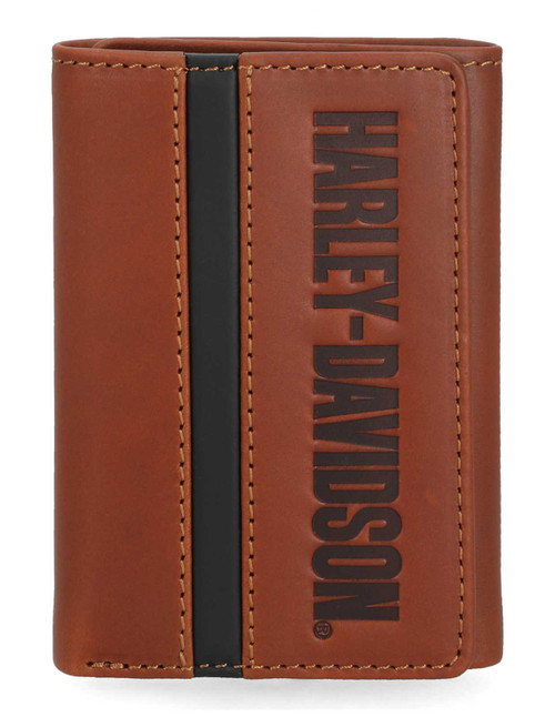 Harley-Davidson® Men's H-D Center Block Tri-Fold Genuine Leather