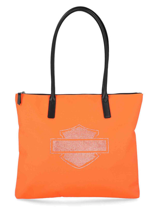 Harley-Davidson® Women's Open Bar & Shield Rhinestone Flat Tote