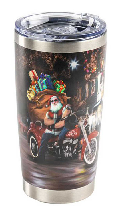 Harley-Davidson® Biker Santa Travel Mug, Double-Wall Stainless
