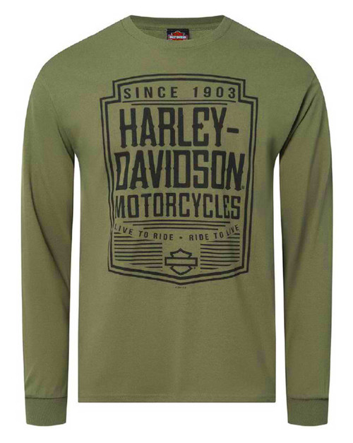Harley-Davidson® Men's Outburst Long Sleeve Cotton Crew-Neck Shirt