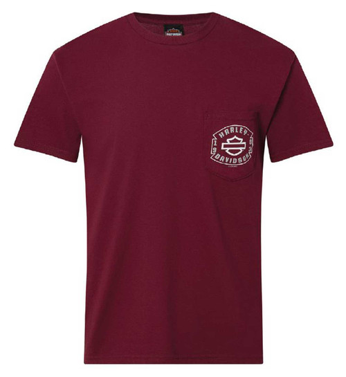 HARLEY-DAVIDSON Tシャツ レッド M Harley-Davidson® Men's Captain Short Sleeve Chest Pocket Cotton T