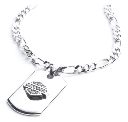 Harley-Davidson® Women's 22in Crystal Bar & Shield Large Dog Tag