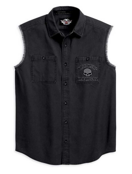 Harley-Davidson® Men's Willie G. Skull Blowout Button Muscle Shirt ...
