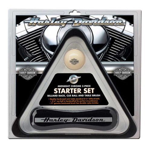 Harley-Davidson® Pool Table Starter Set: Rack, Cue & Table Brush