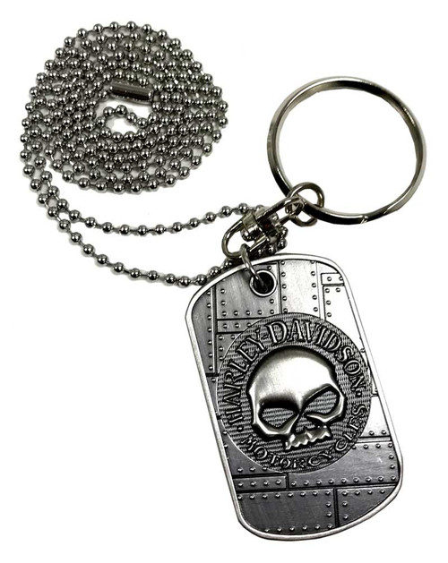 Harley-Davidson® Dog Tag, Willie G. Skull / Bar & Shield Logo