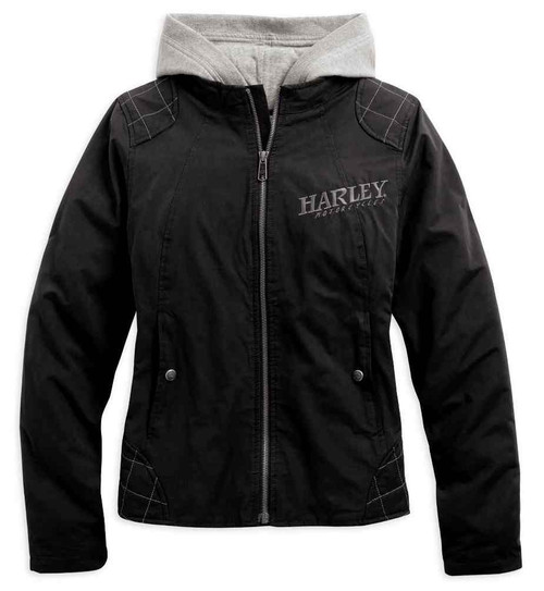 Harley-Davidson® Women's Skull 3-in-1 Fleece Jacket, Black 98552