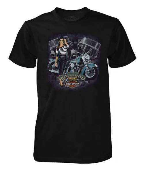 Harley-Davidson® Men's T-Shirt, Panhead V-Twin Engine Pinup Girl
