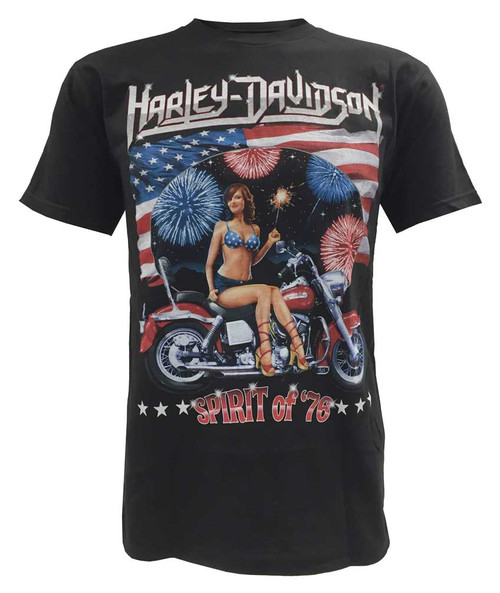 ★HARLEY-DAVIDSON COLLECTIONS★RACING FLAG PIGMENT TEE Women's Harley Davidson Vtg Retro Race Flag Logo Tee T-Shirt