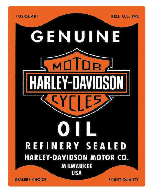 Harley-Davidson® Genuine Motor Oil Can Rectangle Tin Sign 17 x 13