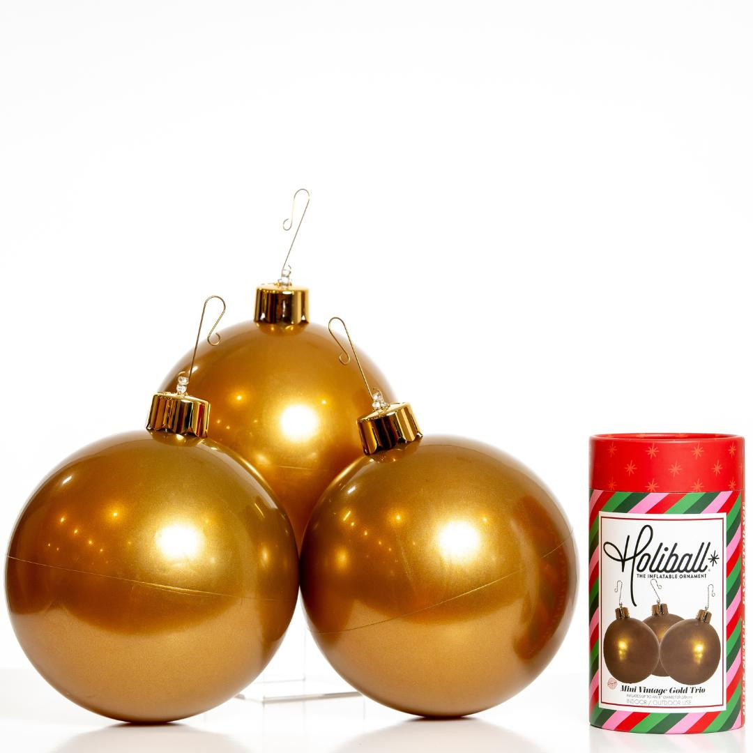 Holiball® Mini Holiball® Vintage Gold Trio 