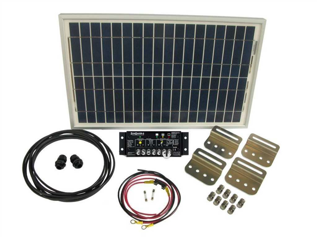 100 Watt Solar Panel Kit W Charge Controller Battery Wiring And Mounting Brackets