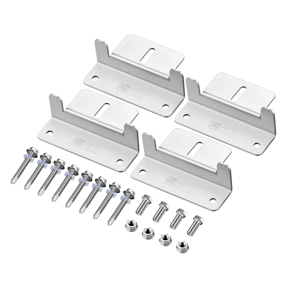 Solar Panel Z-Bracket Mounting Kit w/Hardware (Set of 4)