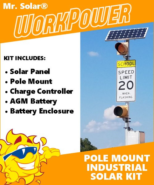 Mr. Solar® WorkPower 10-Watt Pole-Mount Solar Power Kit